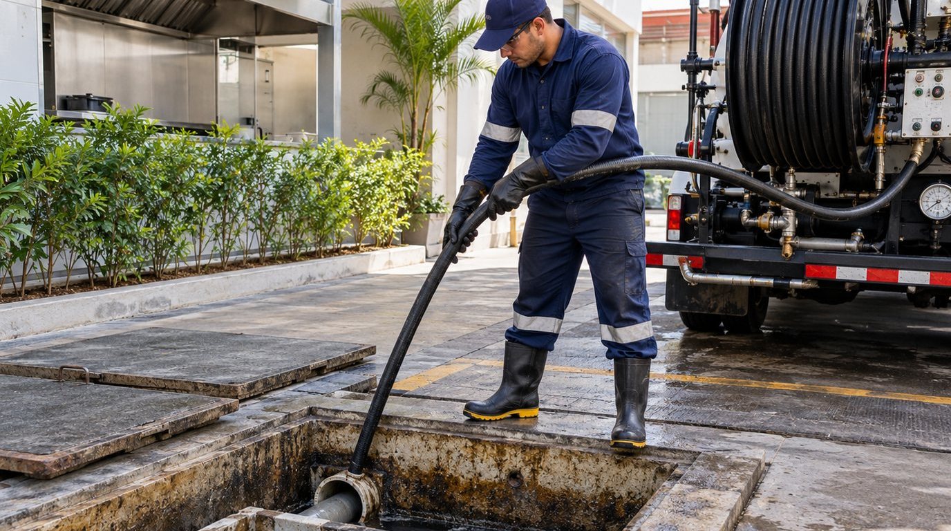 Hidrojateamento de Caixa de Gordura em São José do Rio Preto‑SP