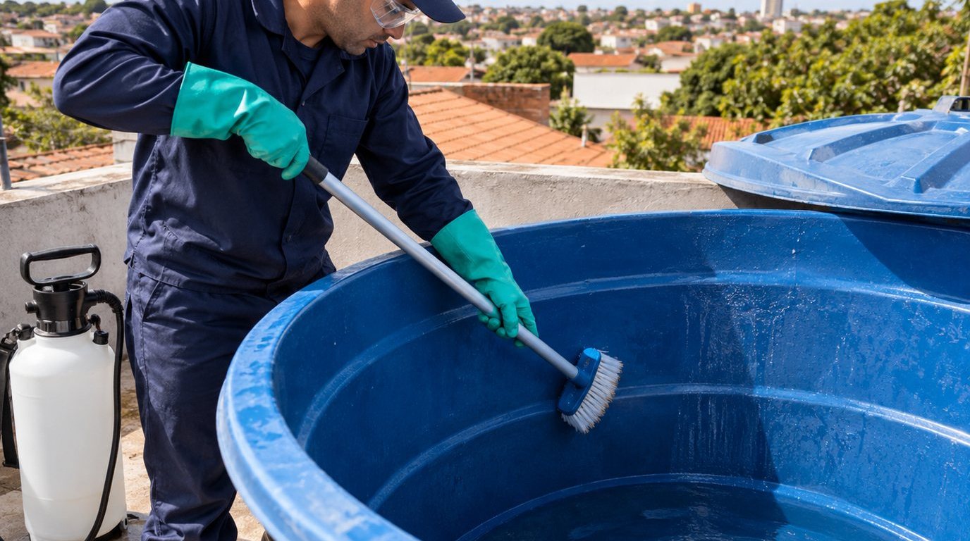 Higienização e Desinfecção da Caixa d'Água em São José do Rio Preto‑SP